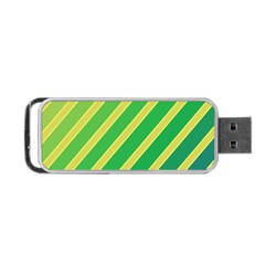 Green And Yellow Lines Portable Usb Flash (one Side) by Valentinaart