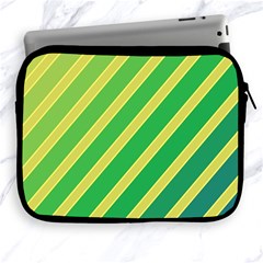 Green And Yellow Lines Apple Ipad 2/3/4 Zipper Cases