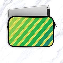 Green And Yellow Lines Apple Ipad Mini Zipper Cases by Valentinaart