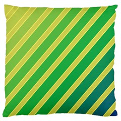 Green And Yellow Lines Standard Flano Cushion Case (two Sides) by Valentinaart