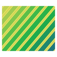 Green And Yellow Lines Double Sided Flano Blanket (small) 