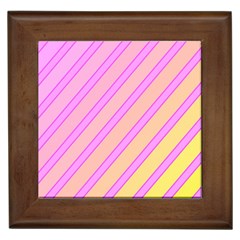 Pink And Yellow Elegant Design Framed Tiles by Valentinaart