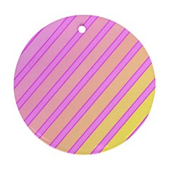 Pink And Yellow Elegant Design Ornament (round)  by Valentinaart