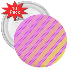 Pink And Yellow Elegant Design 3  Buttons (10 Pack)  by Valentinaart