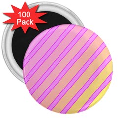 Pink And Yellow Elegant Design 3  Magnets (100 Pack)