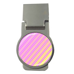 Pink And Yellow Elegant Design Money Clips (round) 