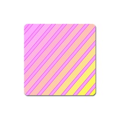 Pink And Yellow Elegant Design Square Magnet