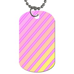 Pink And Yellow Elegant Design Dog Tag (one Side)