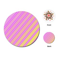 Pink And Yellow Elegant Design Playing Cards (round)  by Valentinaart