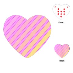 Pink And Yellow Elegant Design Playing Cards (heart) 