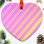 Pink and yellow elegant design Heart Ornament (2 Sides) Back