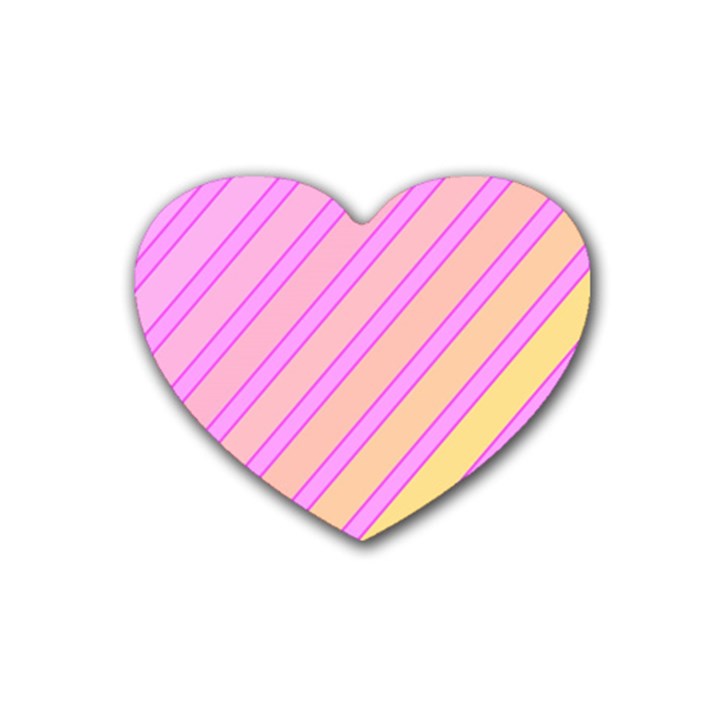 Pink and yellow elegant design Rubber Coaster (Heart) 