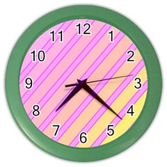 Pink And Yellow Elegant Design Color Wall Clocks