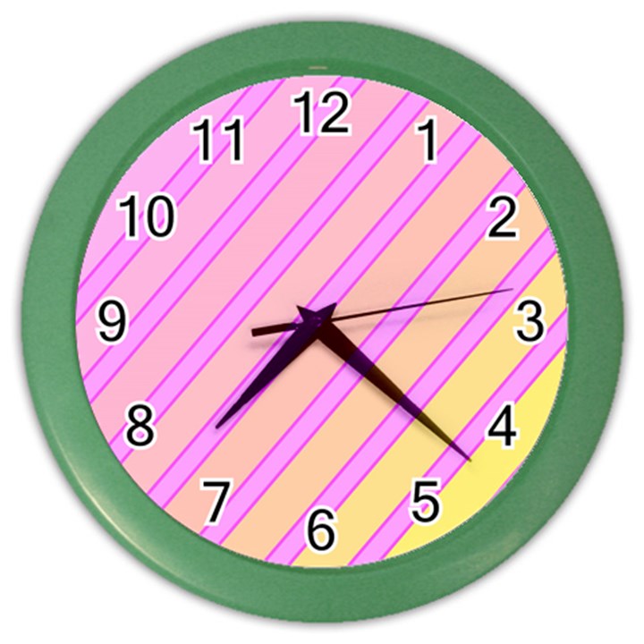 Pink and yellow elegant design Color Wall Clocks