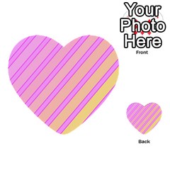 Pink And Yellow Elegant Design Multi-purpose Cards (heart) 