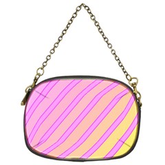 Pink And Yellow Elegant Design Chain Purses (one Side) 