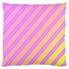 Pink And Yellow Elegant Design Large Cushion Case (one Side)