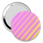 Pink and yellow elegant design 3  Handbag Mirrors Front