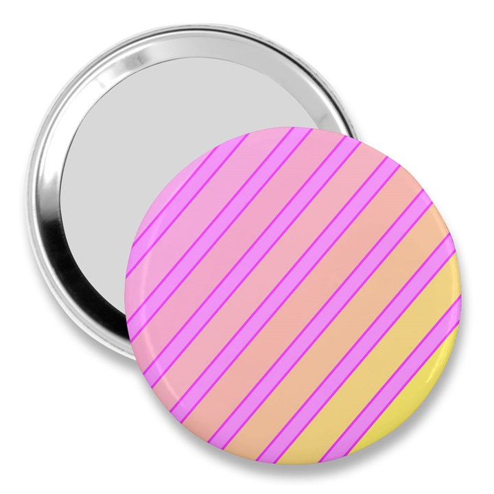 Pink and yellow elegant design 3  Handbag Mirrors