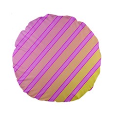 Pink And Yellow Elegant Design Standard 15  Premium Round Cushions by Valentinaart