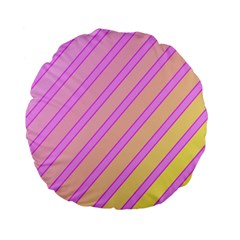 Pink And Yellow Elegant Design Standard 15  Premium Flano Round Cushions