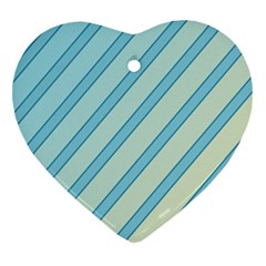 Blue Elegant Lines Ornament (heart)  by Valentinaart