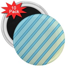 Blue Elegant Lines 3  Magnets (10 Pack)  by Valentinaart