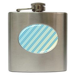 Blue Elegant Lines Hip Flask (6 Oz) by Valentinaart