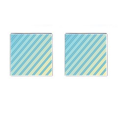 Blue Elegant Lines Cufflinks (square) by Valentinaart