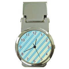 Blue Elegant Lines Money Clip Watches by Valentinaart