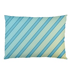 Blue Elegant Lines Pillow Case by Valentinaart