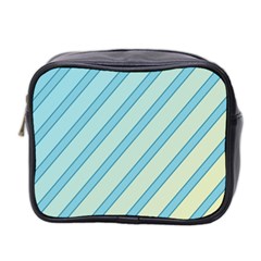 Blue Elegant Lines Mini Toiletries Bag 2-side by Valentinaart