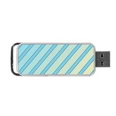 Blue Elegant Lines Portable Usb Flash (one Side) by Valentinaart