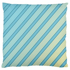 Blue Elegant Lines Large Flano Cushion Case (one Side) by Valentinaart