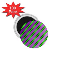 Purple And Green Lines 1 75  Magnets (100 Pack)  by Valentinaart