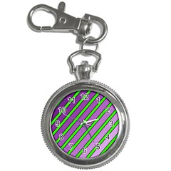 Purple And Green Lines Key Chain Watches