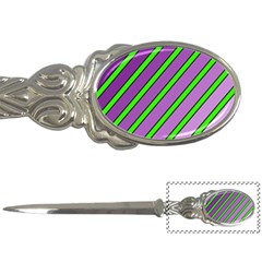 Purple And Green Lines Letter Openers by Valentinaart