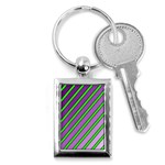 Purple and green lines Key Chains (Rectangle)  Front