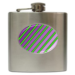 Purple And Green Lines Hip Flask (6 Oz)