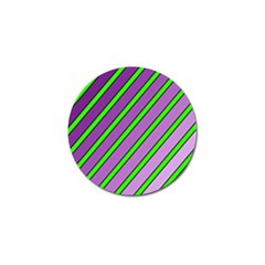 Purple And Green Lines Golf Ball Marker by Valentinaart