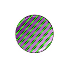 Purple And Green Lines Hat Clip Ball Marker (4 Pack) by Valentinaart