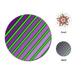 Purple and green lines Playing Cards (Round)  Front