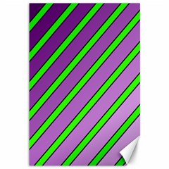 Purple And Green Lines Canvas 12  X 18  