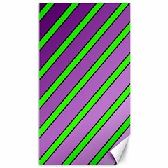 Purple And Green Lines Canvas 40  X 72   by Valentinaart