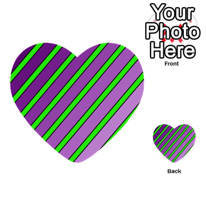 Purple and green lines Multi-purpose Cards (Heart) 