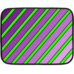 Purple And Green Lines Double Sided Fleece Blanket (mini)  by Valentinaart