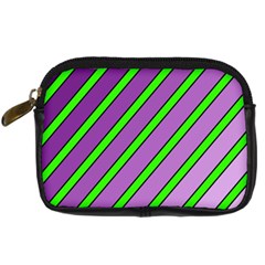 Purple And Green Lines Digital Camera Cases