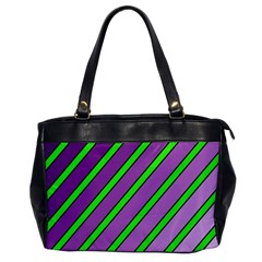 Purple And Green Lines Office Handbags