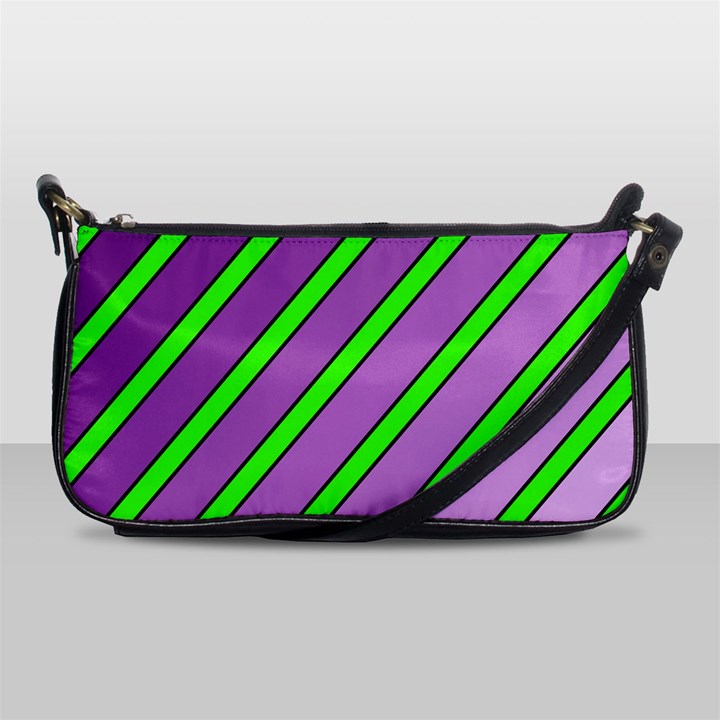 Purple and green lines Shoulder Clutch Bags