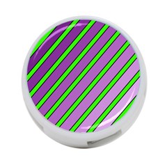 Purple And Green Lines 4-port Usb Hub (one Side)